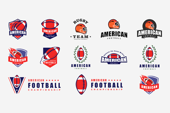 rugby ball logo design bundle set preview 2