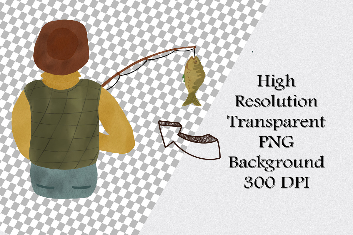 Watercolor Fishing Clipart Set, an Illustration by CropUp Creative (Photo 3 of 4)