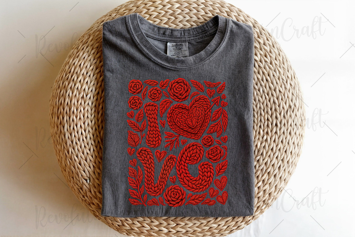 Crochet Valentines Love Floral Png, an Illustration by OK Design (Photo 5 of 6)