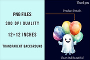 Watercolor Cute Ghost Clipart, an Illustration by SinaCreation (Thumbnail 4 of 5)