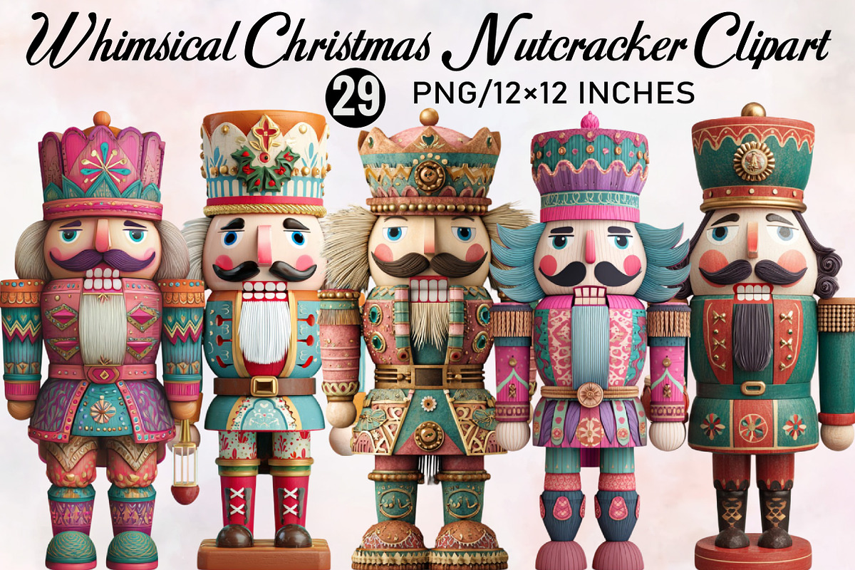 Whimsical Christmas Nutcracker Clipa, an Illustration by SVGArt (Photo 1 of 8)