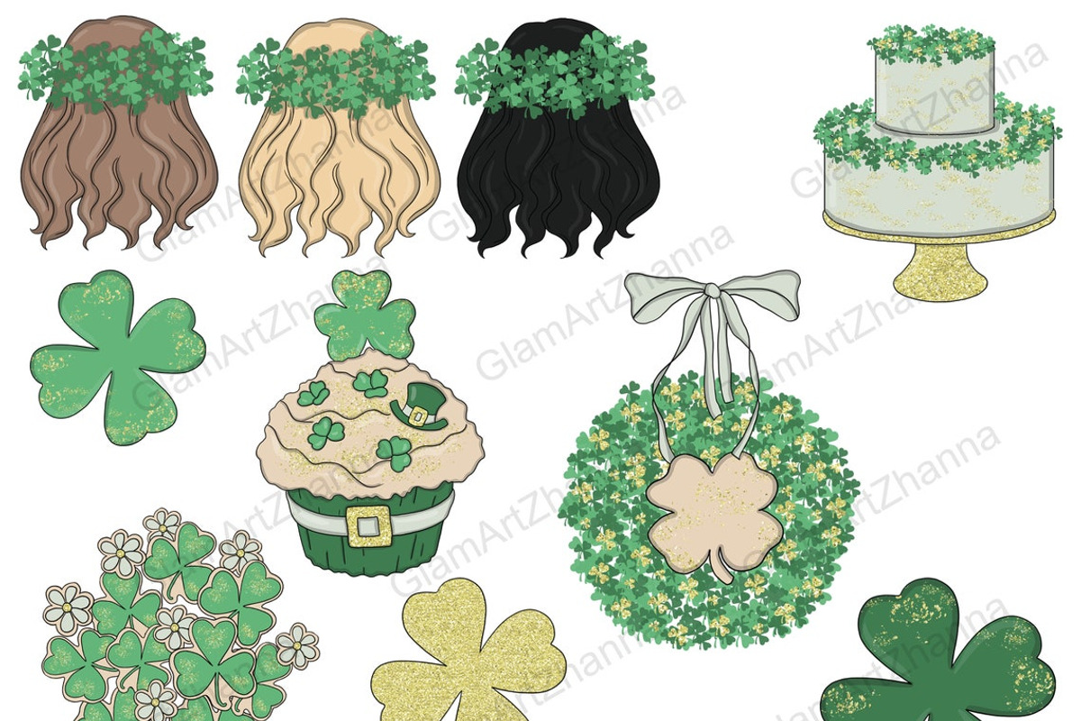 Saint Patrick's Day Clipart, a Seasonal Illustration by GlamArtZhanna (Photo 3 of 3)