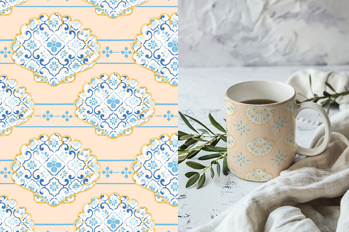 Azulejo Portuguese Shells, a Pattern Graphic by Carpet Tapete Pretzel (Photo 18 of 24)