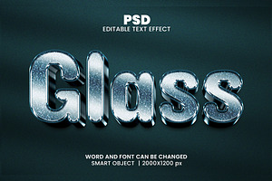 Glass font 3d Editable Text Effect, an Action Add-On by bdrobin