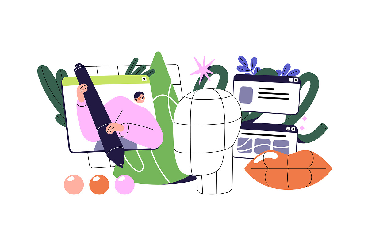 Digital artists, designers set, a Person Illustration by PaperTrident (Photo 5 of 9)