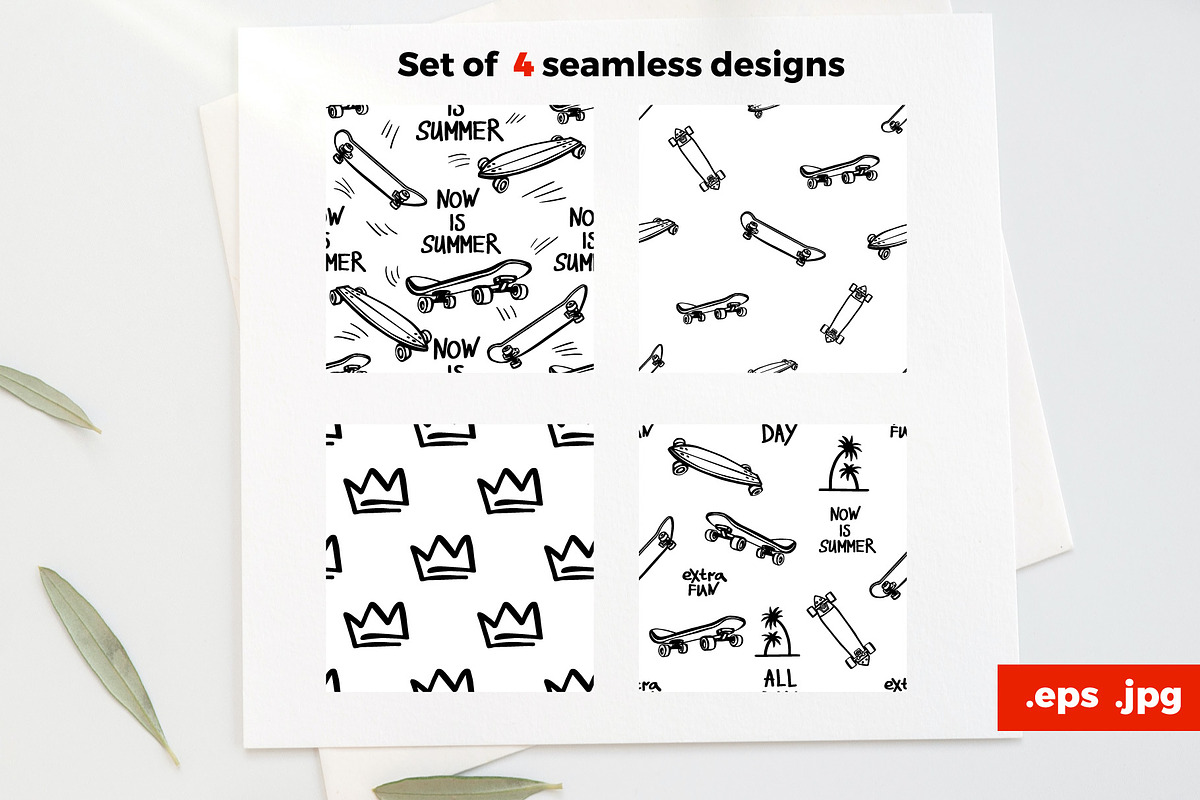 Skateboard Park Sticker & Patterns, a Sport Illustration by Sopelkin (Photo 7 of 9)