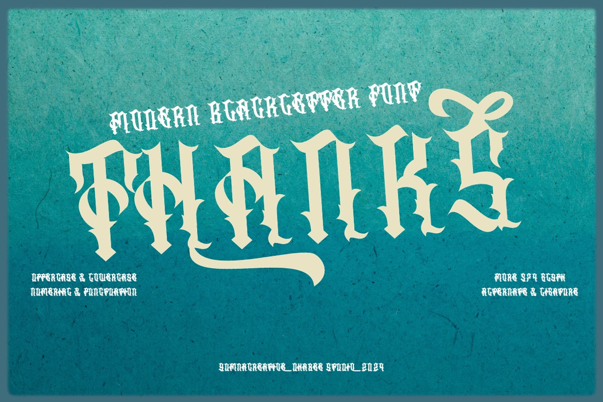Swarotty - Modern Blackletter Font, a Blackletter Font by Dhabee (Photo 10 of 15)
