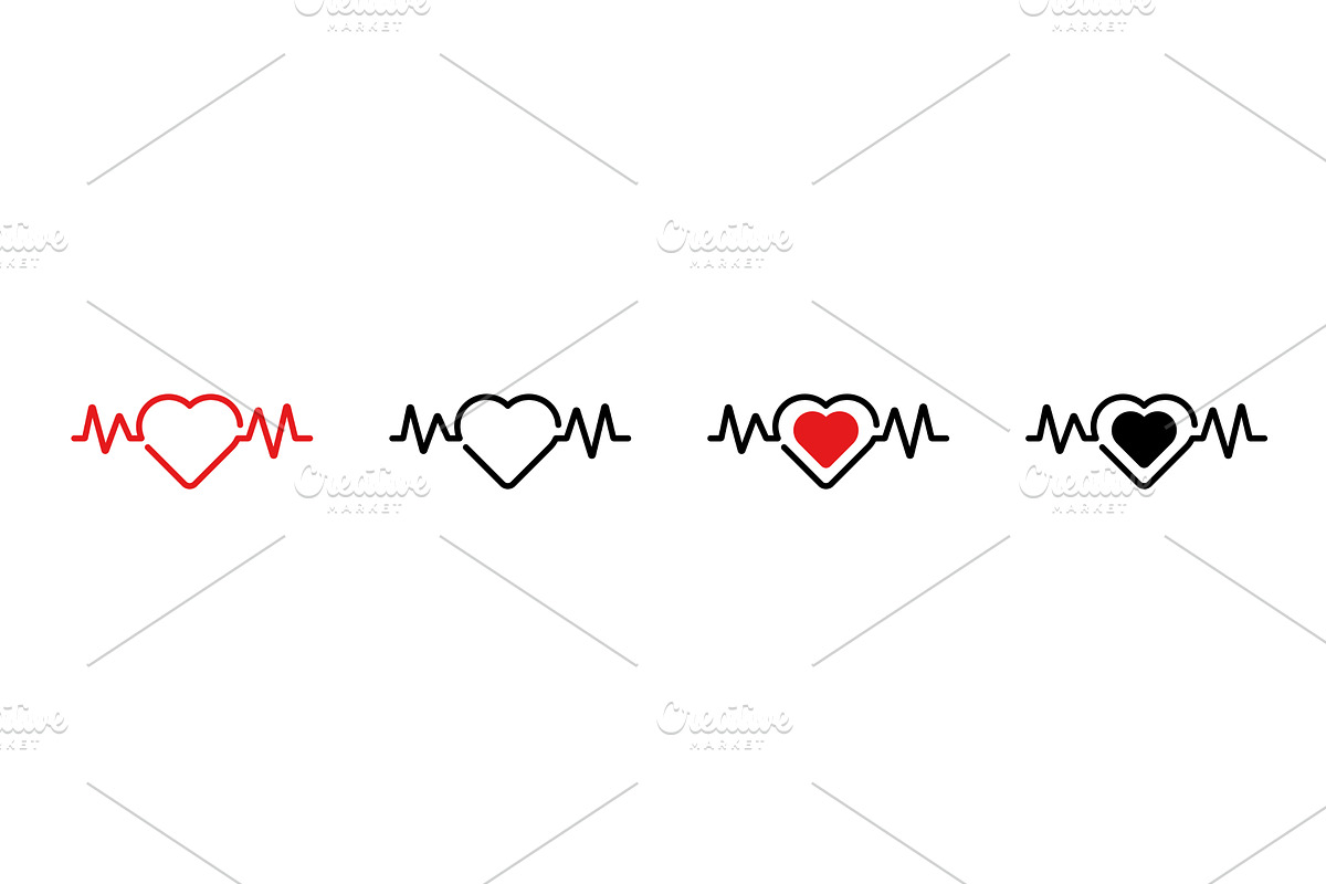 Icon displaying heartbeat symbol, an Object Illustration by skripnikbb