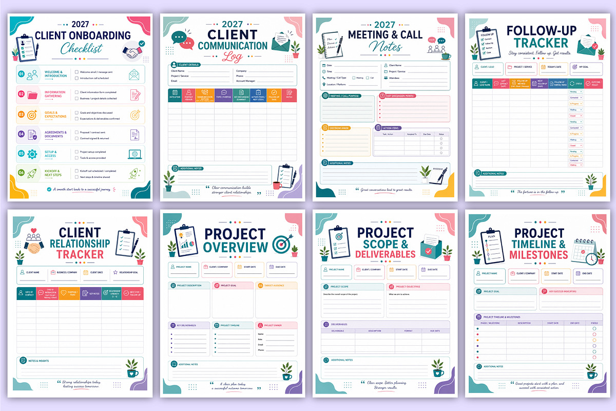 2027 Client Management Planner | CRM, a Stationery Template by Mustafiz (Photo 3 of 5)