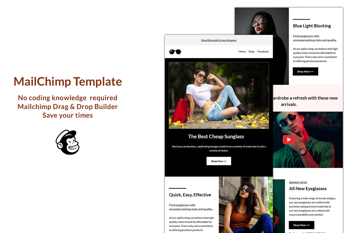 Mailchimp Email Template 003, an Email Template by QuickArtisan (Photo 1 of 2)