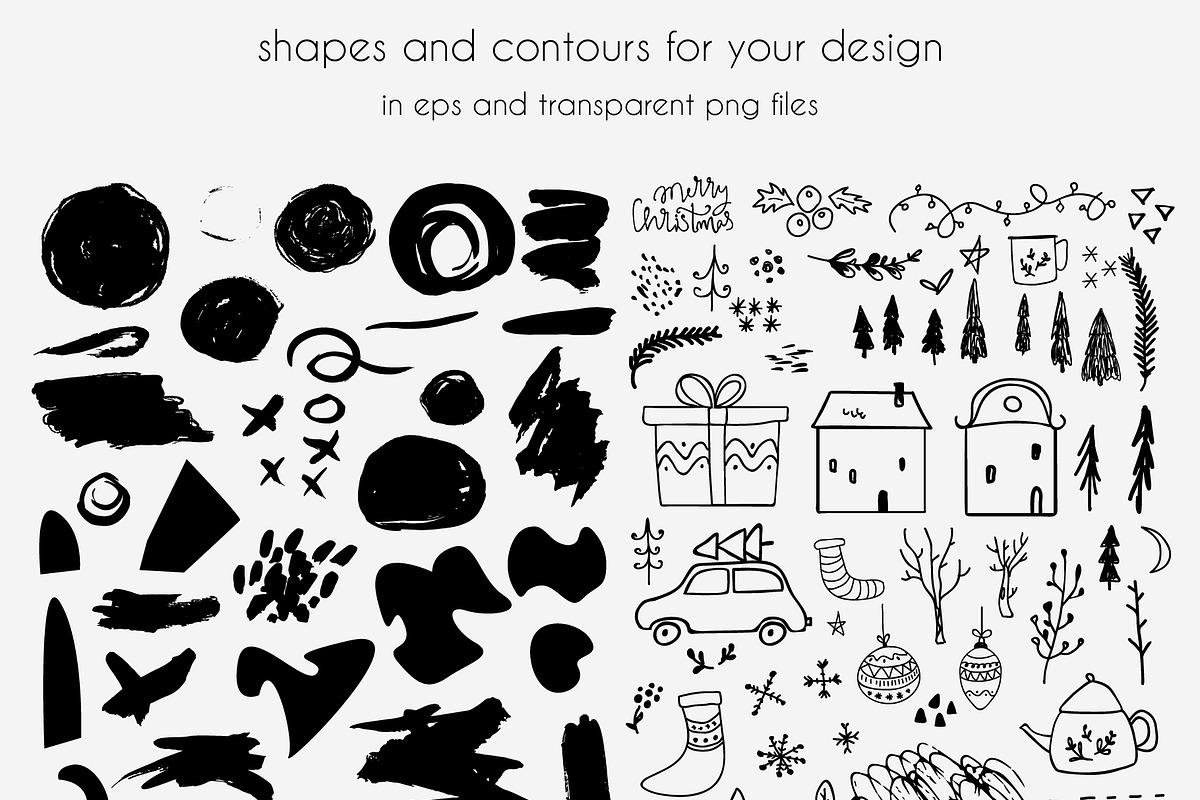 Christmas shapes collage maker, a Pattern Graphic by Cozy pattern shop (Photo 5 of 8)