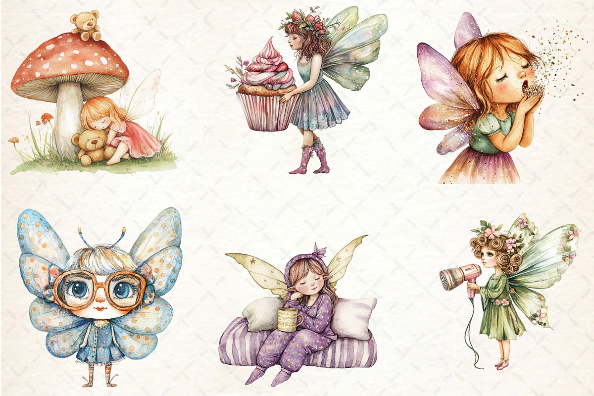 Quirky Funny Fairy Clipart, a Seasonal Illustration by Rose Art