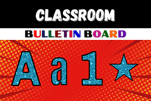 Bulletin Board Blue Glitter Letter, a Templates & Theme by Premium Digital Templates