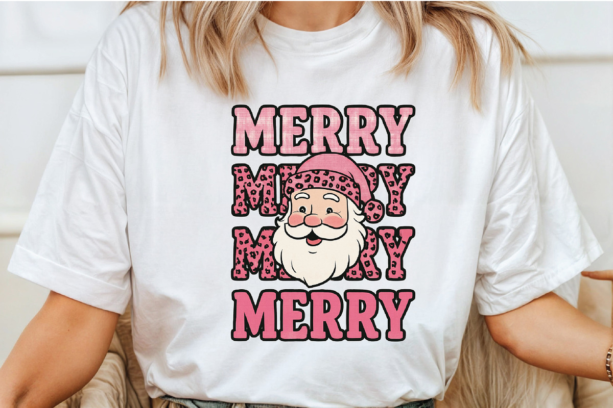 Retro Pink Merry Christmas PNG, an Illustration by Libby Wishes (Photo 2 of 4)