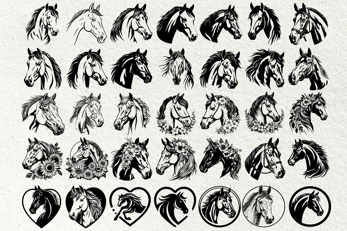 Horse SVG Bundle. Horse and girl, an Animal Illustration by DENIDigitalArtSudio (Photo 2 of 9)