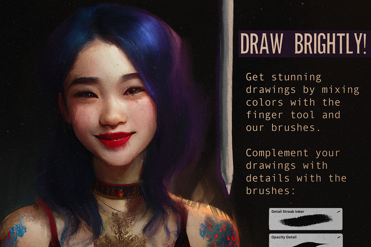 46 Portrait Brushes For Procreate, a Brush Add-On by BrushArchive (Photo 4 of 10)