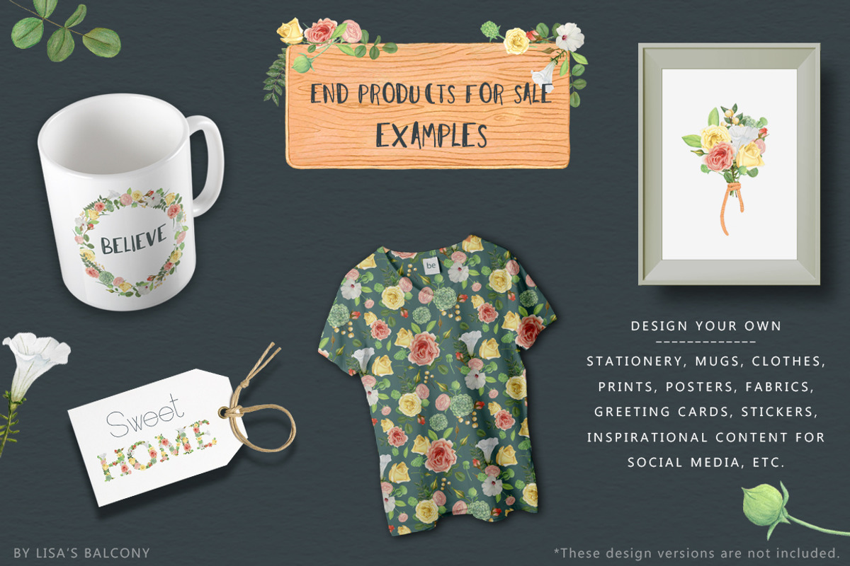Wedding Graphics Morning Flowers Kit, a Decorative Illustration by Lisa's Balcony (Photo 13 of 13)
