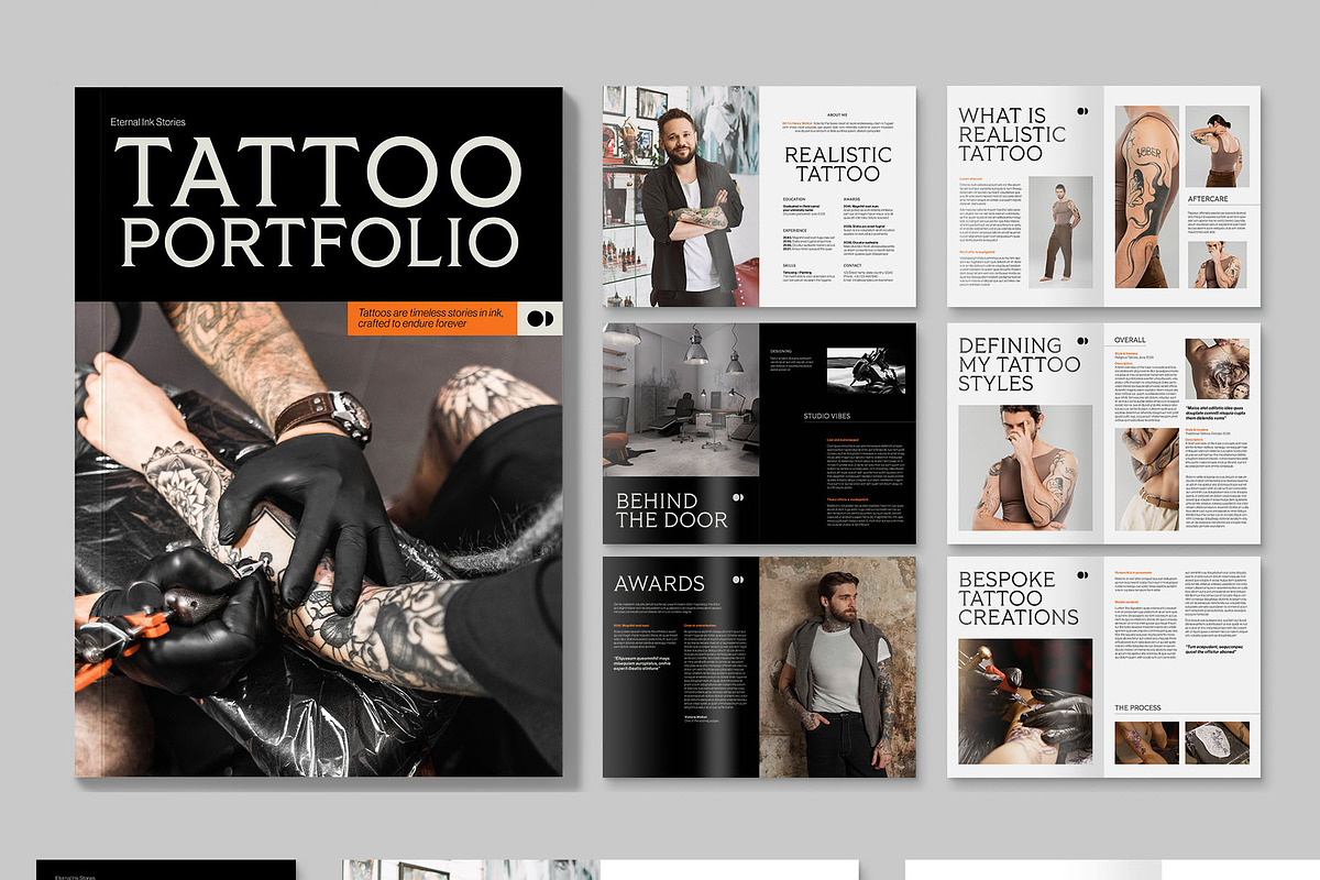 Tattoo Artist Portfolio Template, a Brochure Template by BrandPacks (Photo 5 of 5)