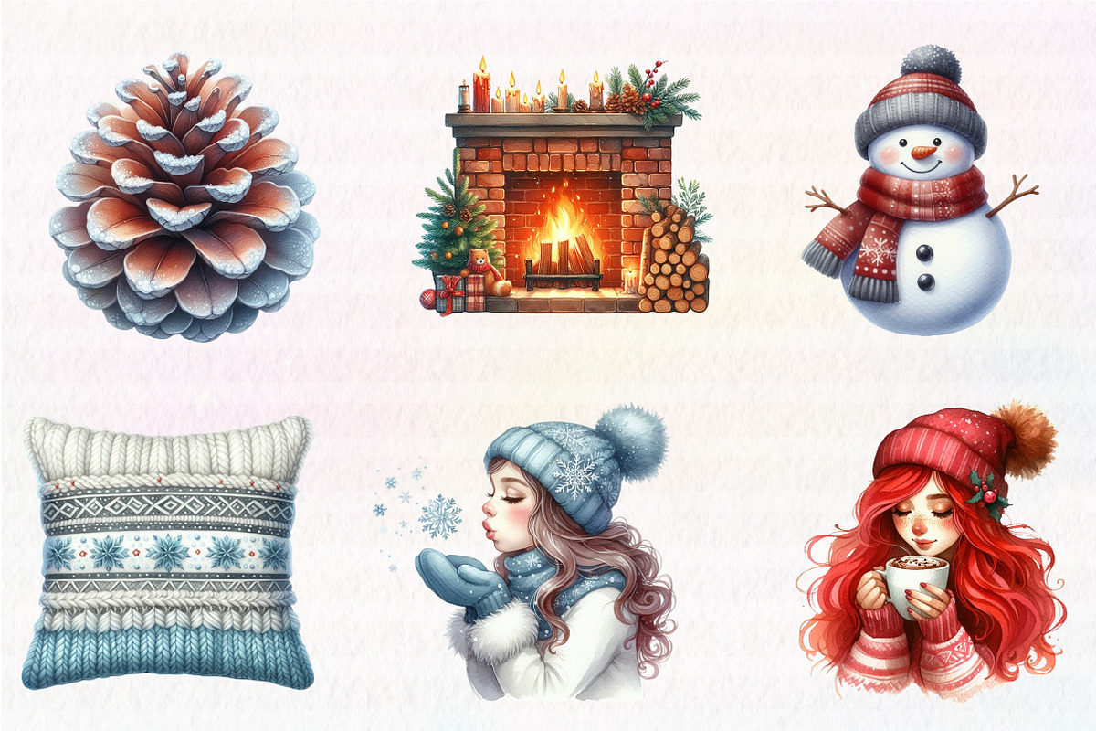 Cozy Winter Clipart, an Illustration by CreationArt (Photo 4 of 5)