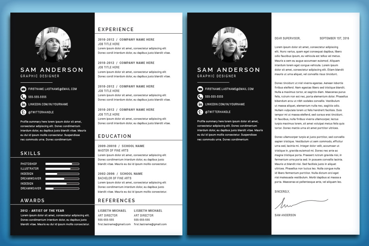 Resume/CV and Cover Letter: Sam, a Resume Template by Nonaglyph Design (Photo 2 of 4)