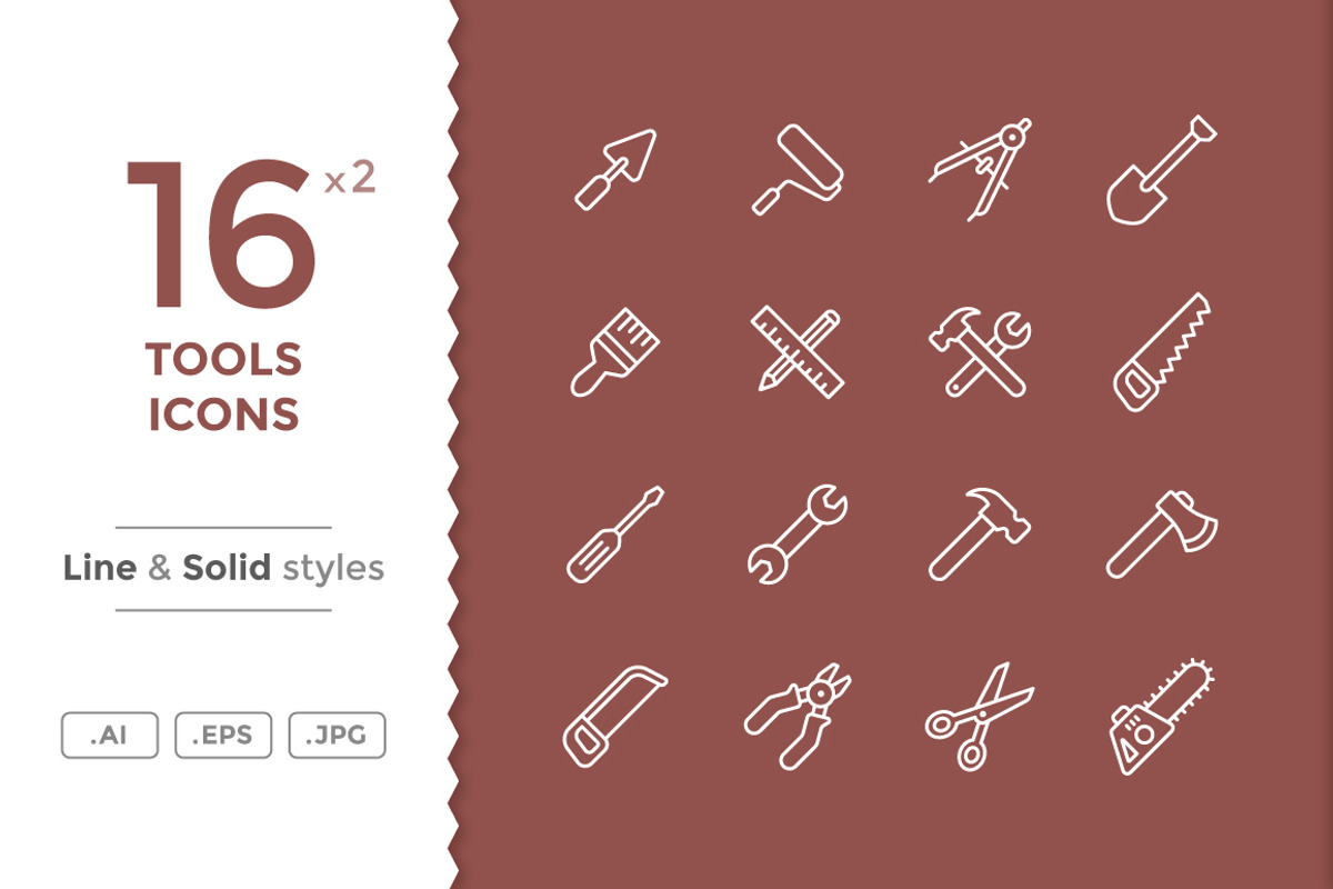 Tools Icons, a Solid Icon by filborg (Photo 1 of 2)