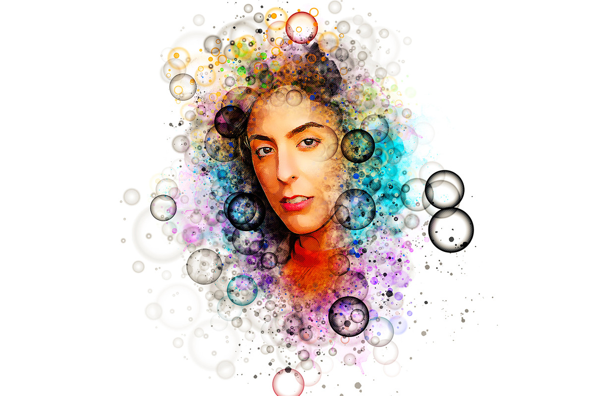 Bubble Watercolor Photoshop Action, a Brushes & More by Studio Retouch (Photo 12 of 14)