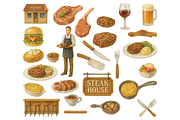 Steak House Food Illustration, an Object Graphic by RT Studio (Thumbnail 2 of 4)