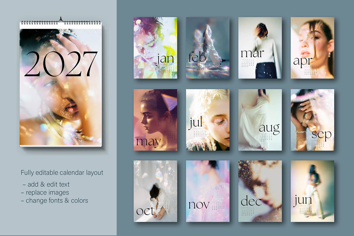 2027 Modern Wall Calendar Template, a Stationery Template by R-studio (Photo 6 of 8)
