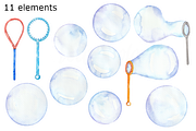 Bubbles watercolor clipart, a Background Graphic by GoodFairyClipArt (Thumbnail 2 of 2)