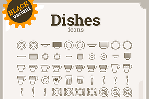 Dishes Icons Set 61 50