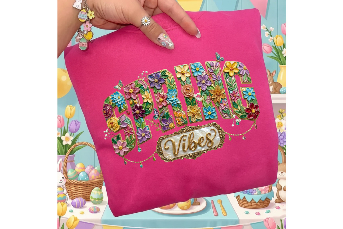 Floral Spring Vibes Png Paint Spring, an Illustration by Designking (Photo 4 of 6)