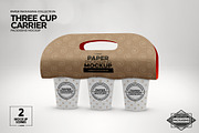 Three Cup Paper Carrier Mockup, a Cups & Container Mockup by INCDesign (Thumbnail 9 of 12)