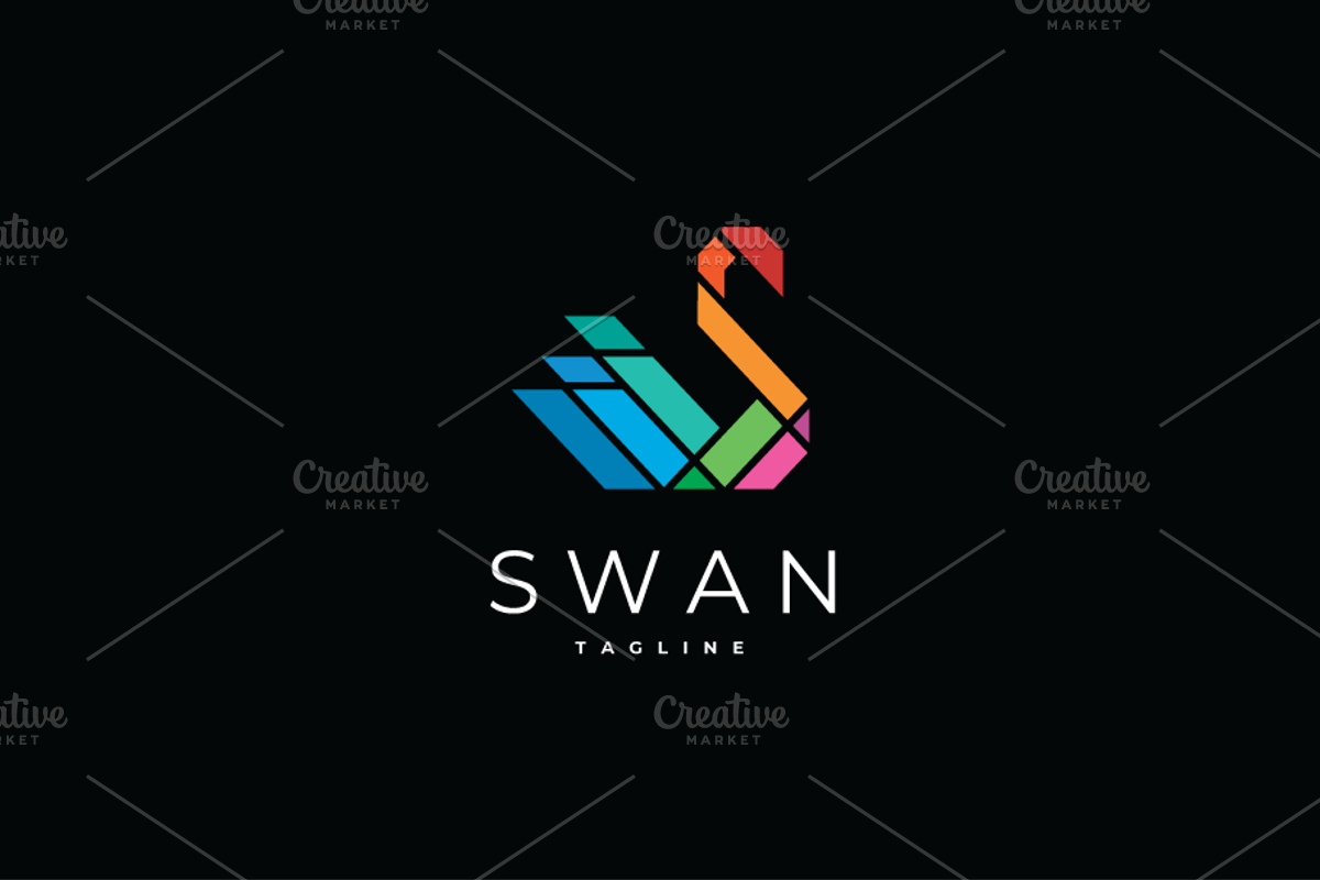 Colorful Geometric Swan Vector Logo, a Branding & Logo Template by yopie (Photo 1 of 4)