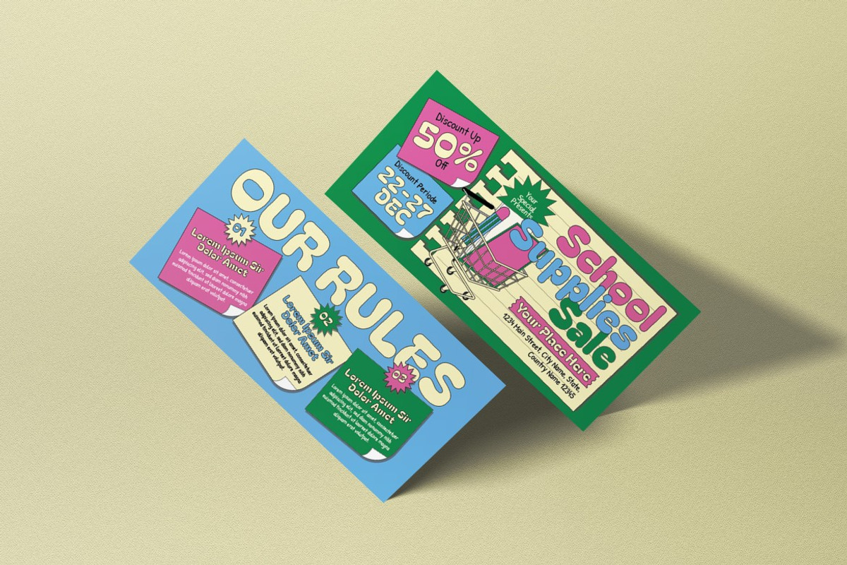 School Supplies Sale Voucher, a Card Template by graphicook (Photo 3 of 3)