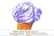 Watercolor Ice Cream, an Object Graphic by Jennifer Lee Jones (Thumbnail 4 of 5)