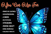 Blue Butterflies watercolor clipart, an Illustration by CreationArt (Thumbnail 3 of 9)
