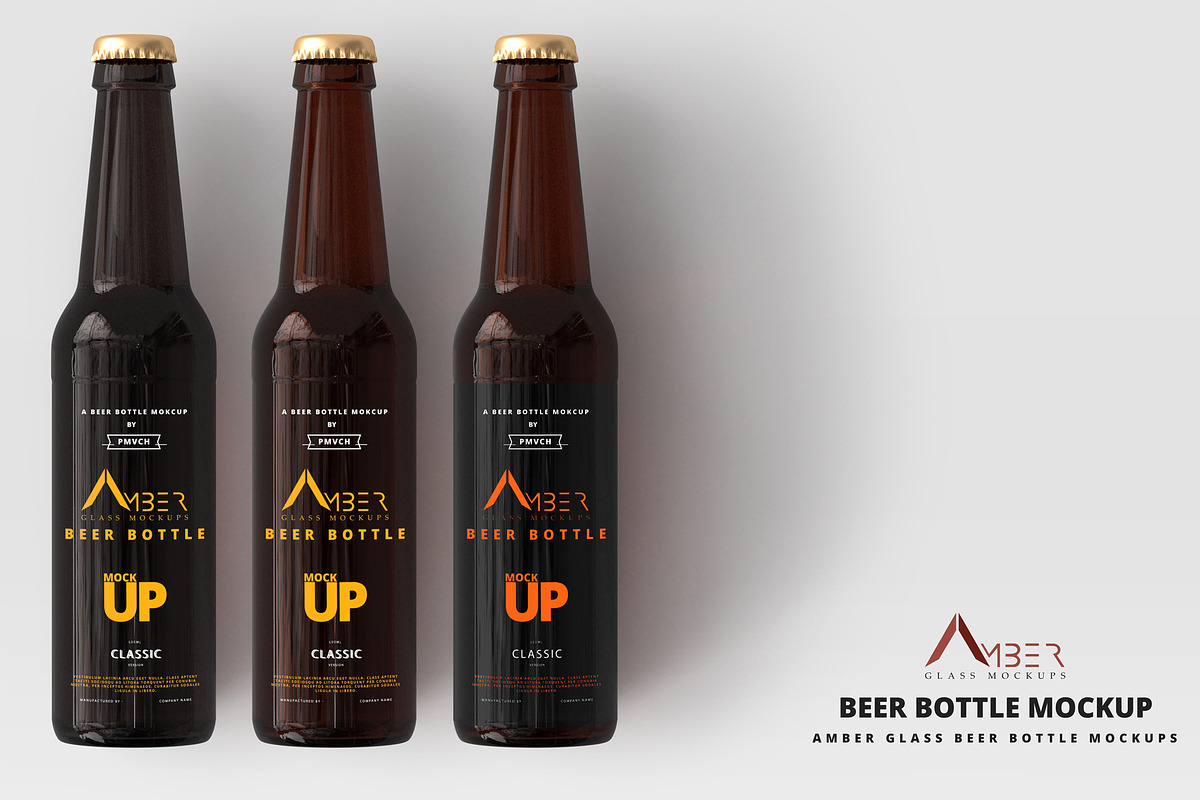 Amber Glass Beer Bottle Mockup 03, a Packaging Mockup by pmvch (Photo 5 of 8)