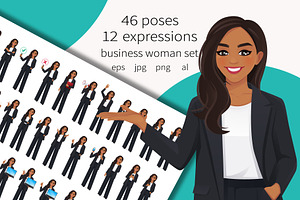 Confident business woman set