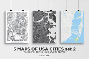 5 Maps Of USA Cities 2