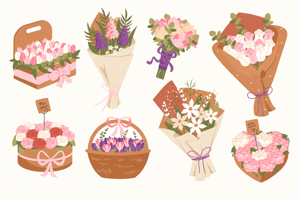 Spring Bouquets Clipart, a Decorative Illustration by Anna Studio (Photo 12 of 12)