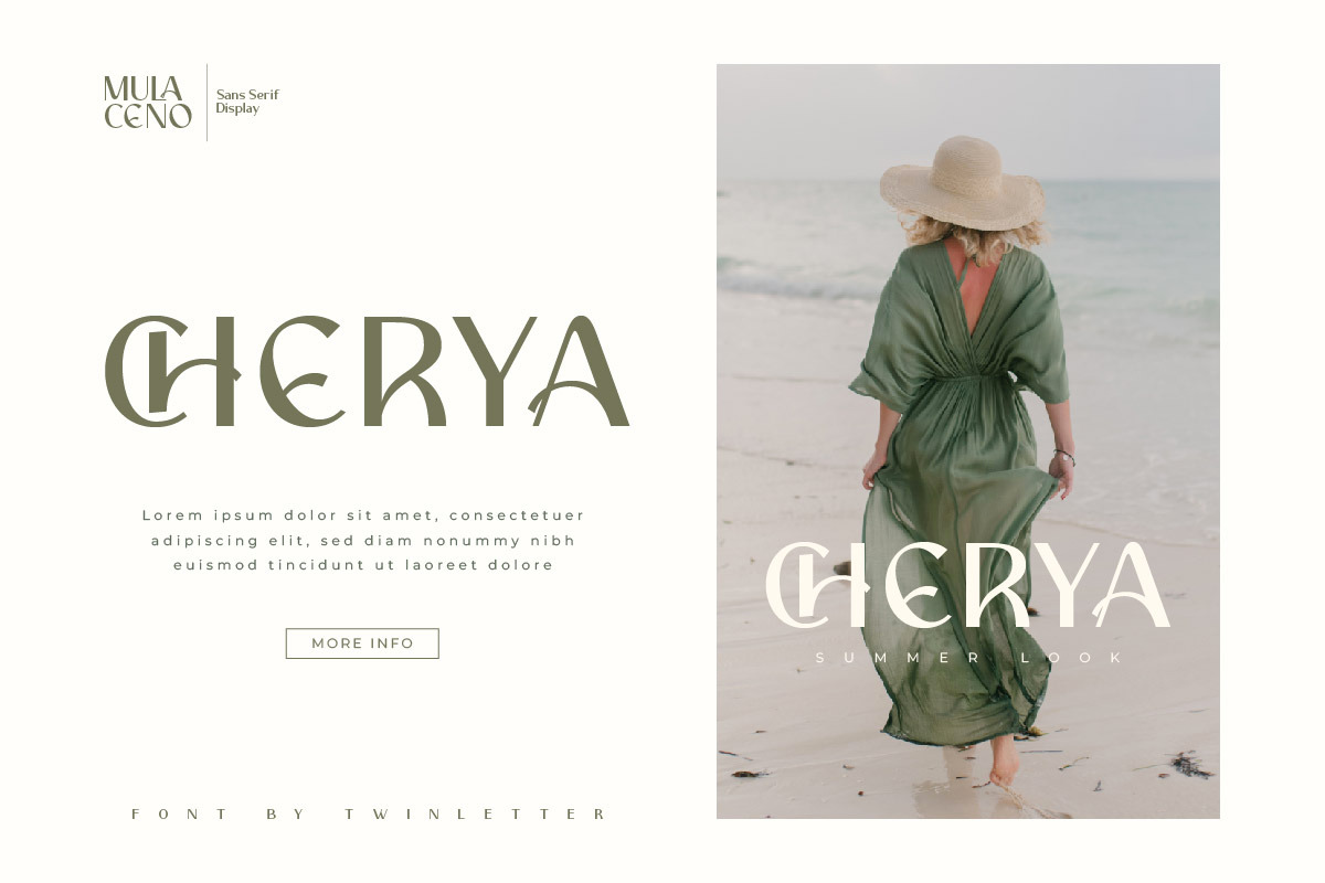 Mulaceno - Display Font, a Sans Serif Font by twinstd (Photo 2 of 7)