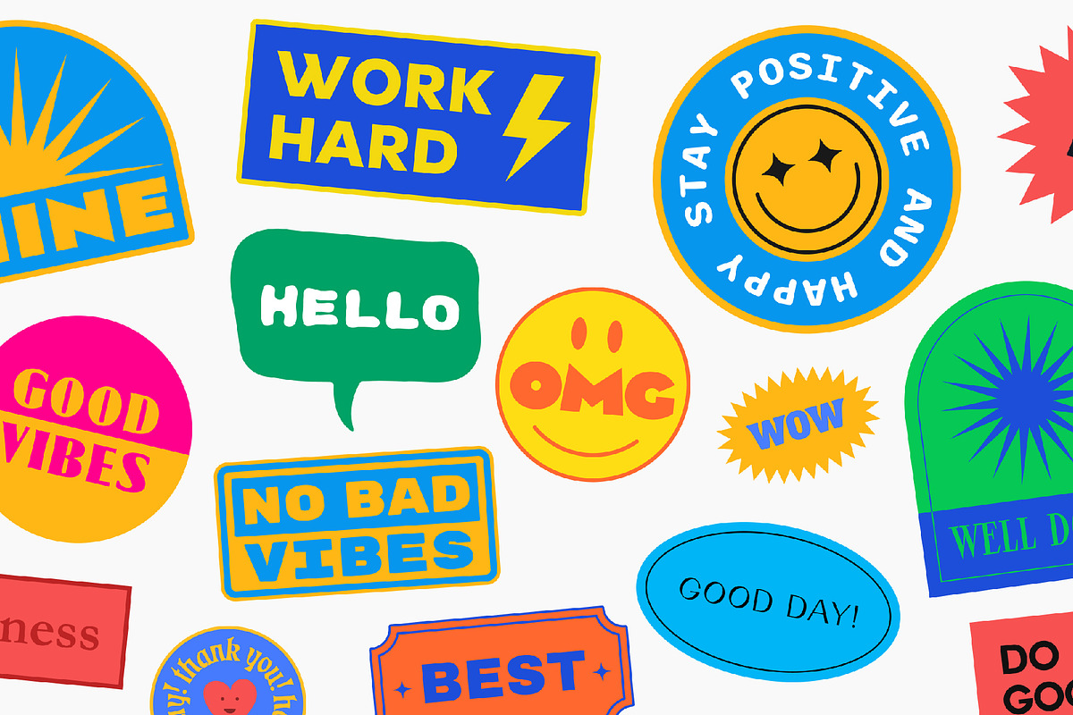 Cool Trendy Stickers Collection, an Illustration by craftlove (Photo 1 of 2)