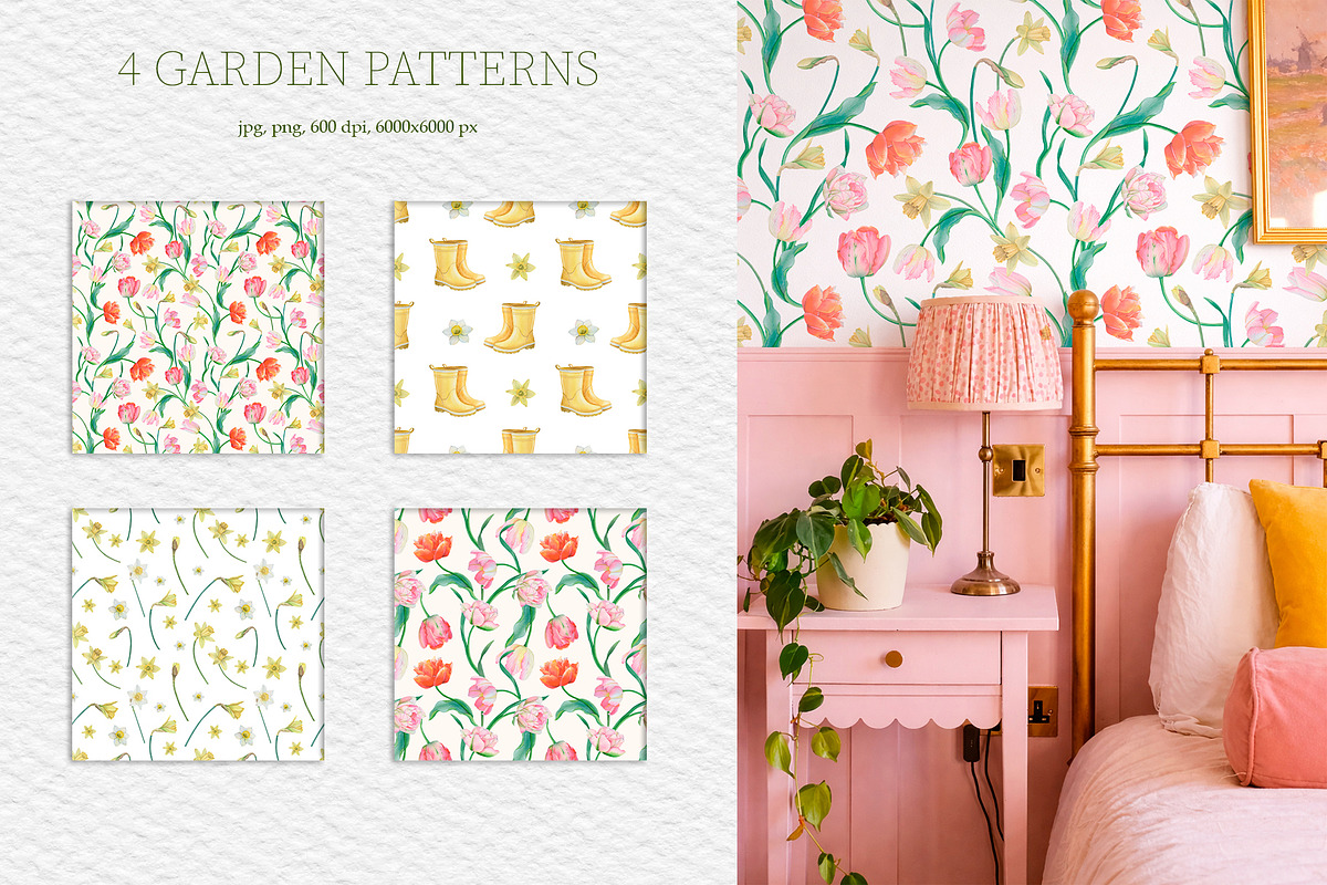Spring Garden Watercolor Elements, an Object Illustration by SunnJaneArt (Photo 6 of 10)