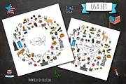 60 USA color hand drawn symbols!, an Object Graphic by Natasha-Pankina.com (Thumbnail 3 of 4)