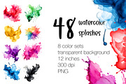 Splashes watercolor clipart bundle, an Object Graphic by MariiaVD (Thumbnail 1 of 4)