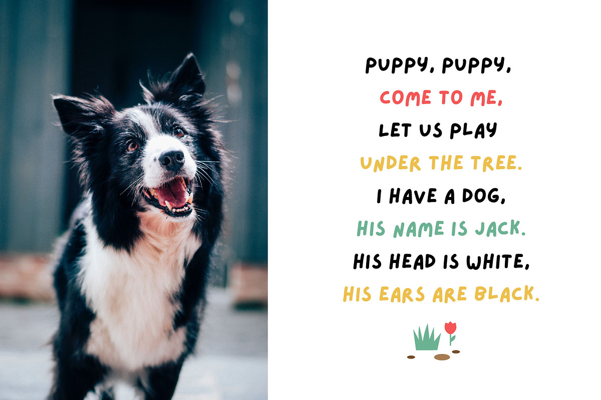 Lazydog Kids Font, a Script Font by JuliyArt (Photo 8 of 9)
