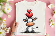 Funny Peeking Valentine Cow Clipart, an Illustration by Libby Wishes (Thumbnail 6 of 8)