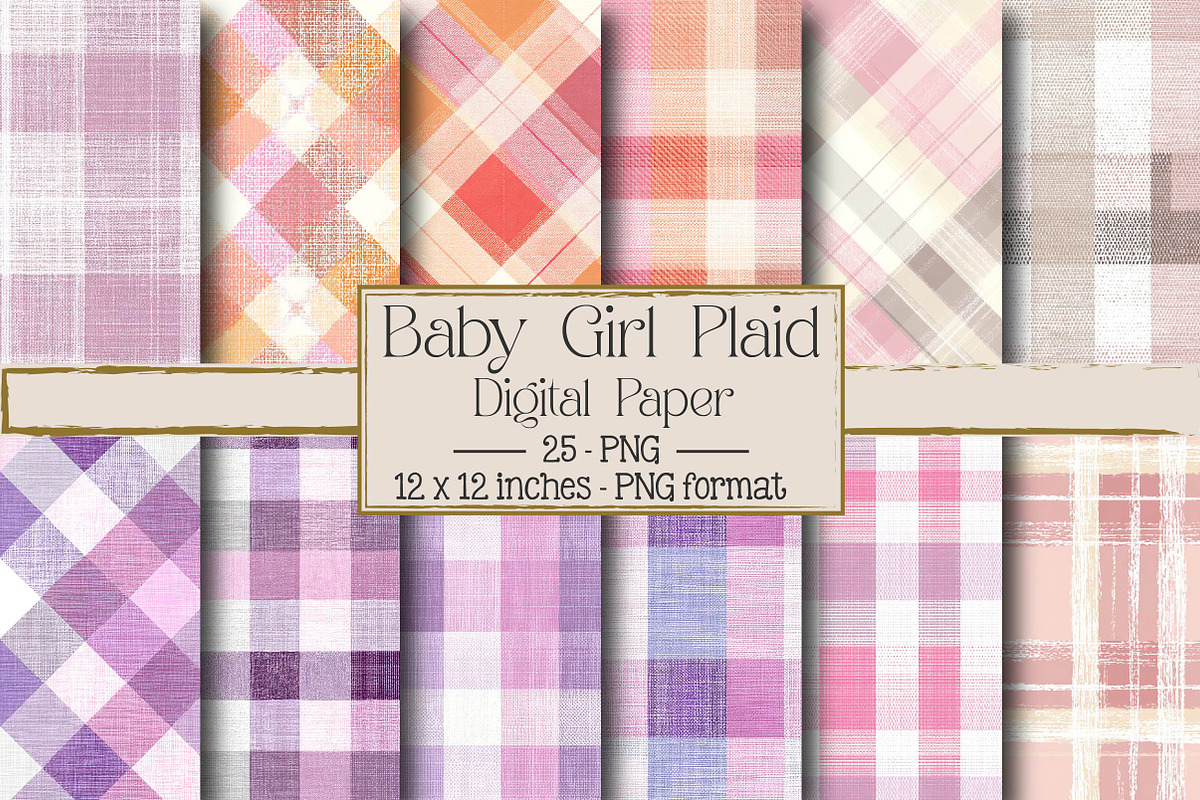 Baby Girl Plaid Pattern Design, a Texture Illustration by DreamPrint404 (Photo 1 of 4)