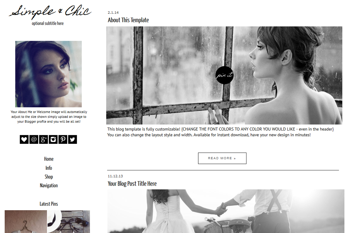 Blogger Template - Simple & Chic, a Templates & Theme by BD Web Studio (Photo 1 of 3)