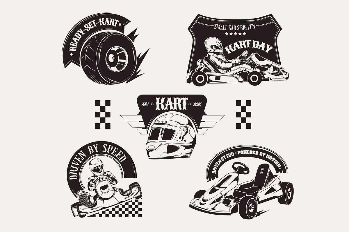 Karting Badge Asset Illustration, an Object Illustration by graphicook (Photo 1 of 3)